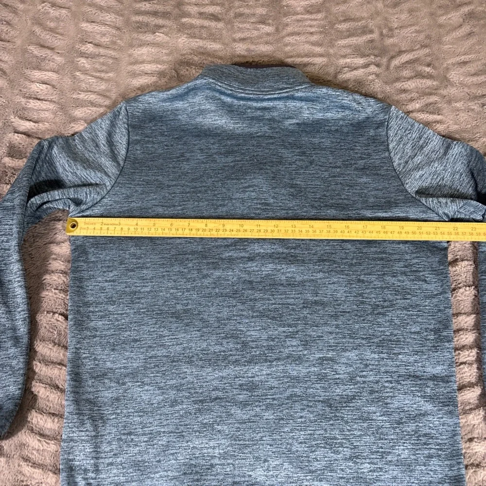 Under Armour Mens Small Blue Space Dye Heather 1/4 Zip Pullover Fleece AR482